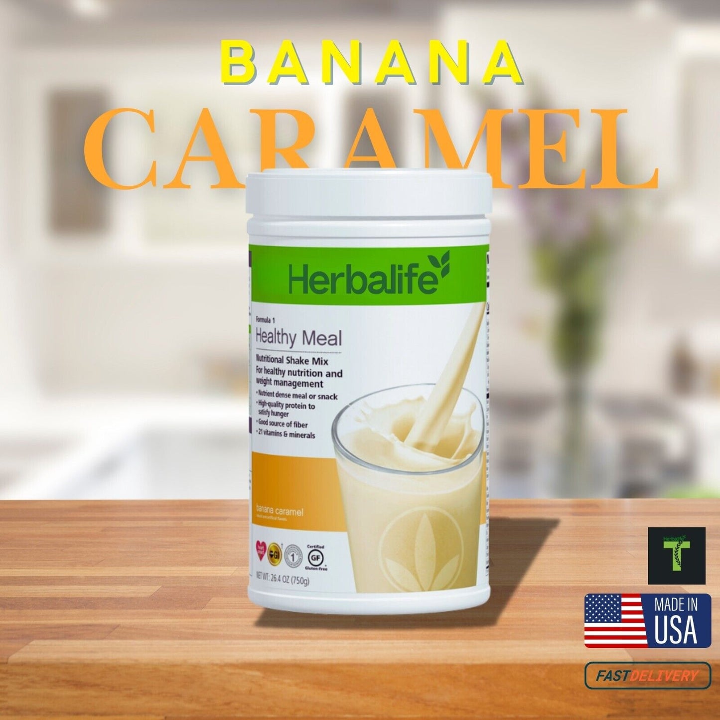 Herbalife Formula 1 Healthy Meal Shake Mix: Banana Caramel 750 g - From USA